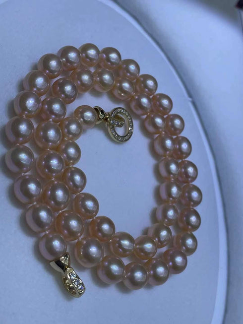 8-9mm Chinese Pink Akoya Cultured Pearl Necklace - House Of Pearls